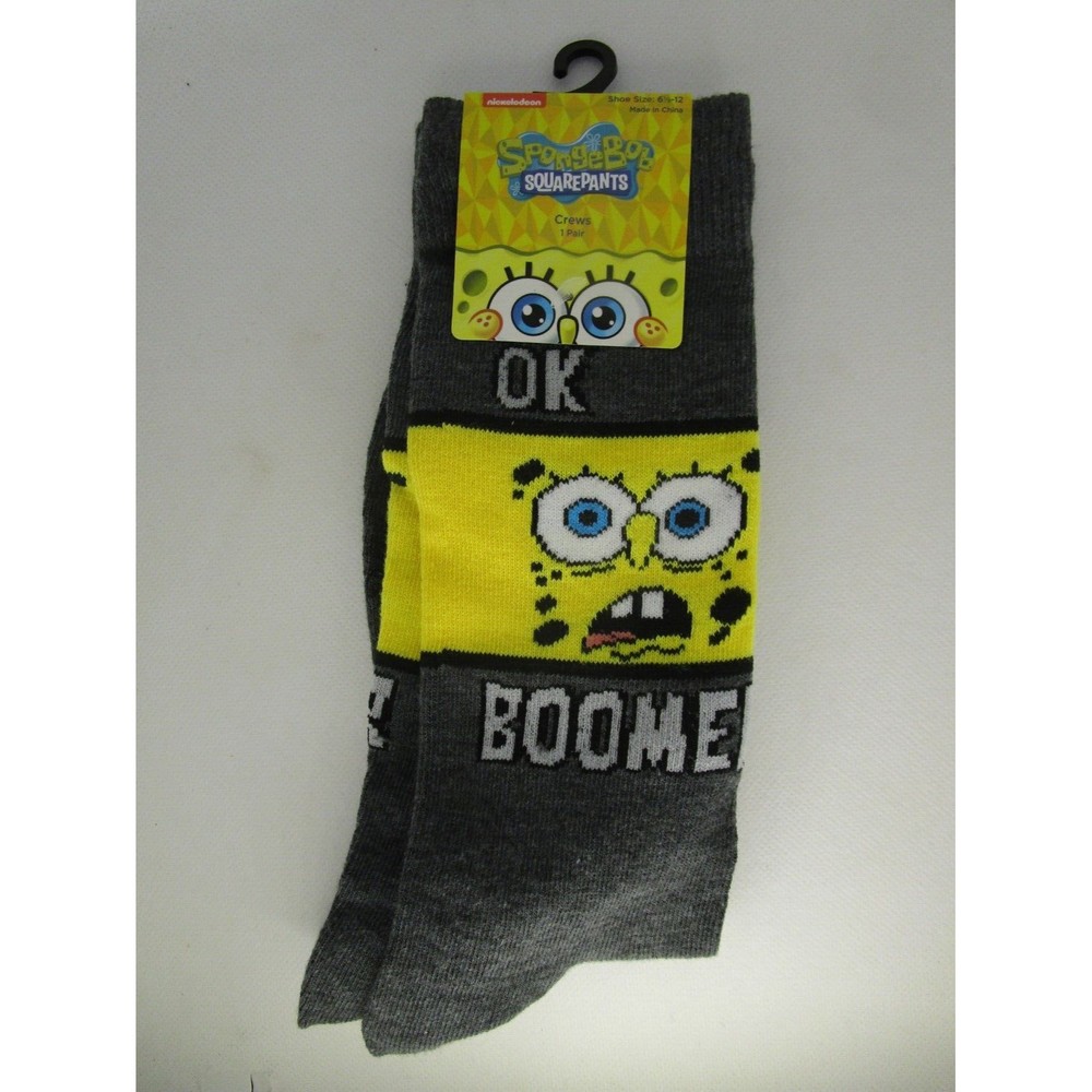 NWT Nickelodeon Sponge Bob ok boomer mens crew socks